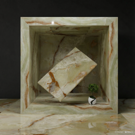 Exotic white and brown onyx