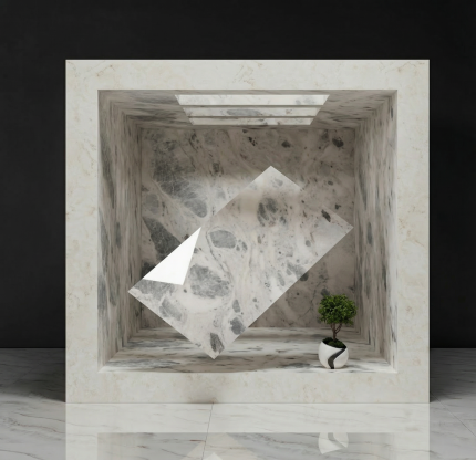 Terrazzo Stone Silver Matt