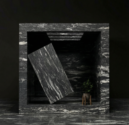 Viscon White and Black Granite