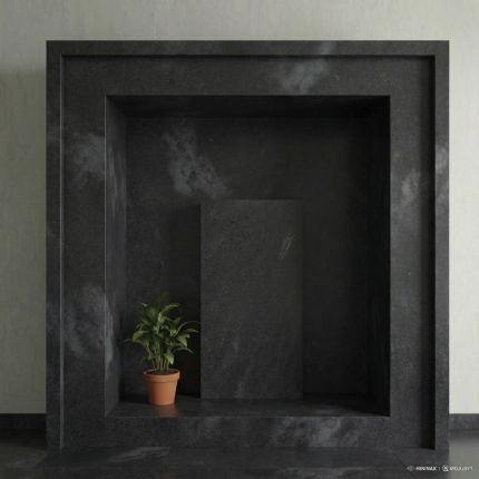 Lithos Anthracite Matt Black Marble